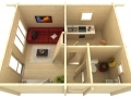 Attefallshus med loft ritning