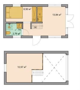 planlösning attefallshus 30 kvm med loft
